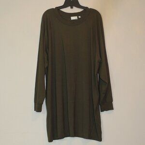 Aritzia Wilfred Free t-shirt long sleeve oversized brown round neck size 3/X/XL